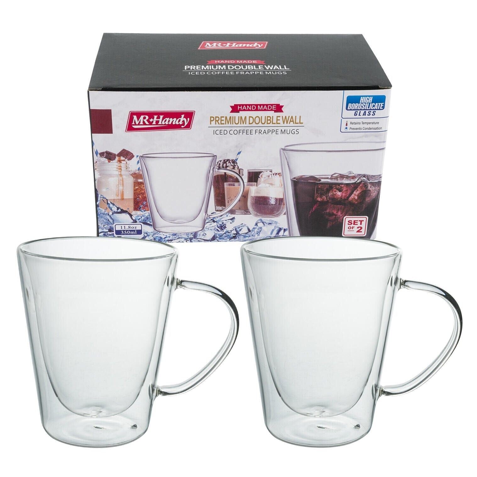 Double Wall Thermo Glass Mugs Set of 2