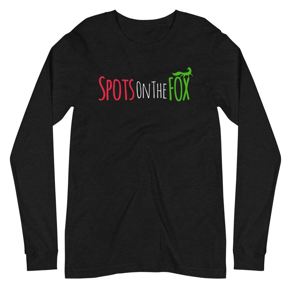 This Semi-Reverse SOTF Logo Long Sleeve Shirt in Black is made with love by Spots On The FOX! Shop more unique gift ideas today with Spots Initiatives, the best way to support creators.