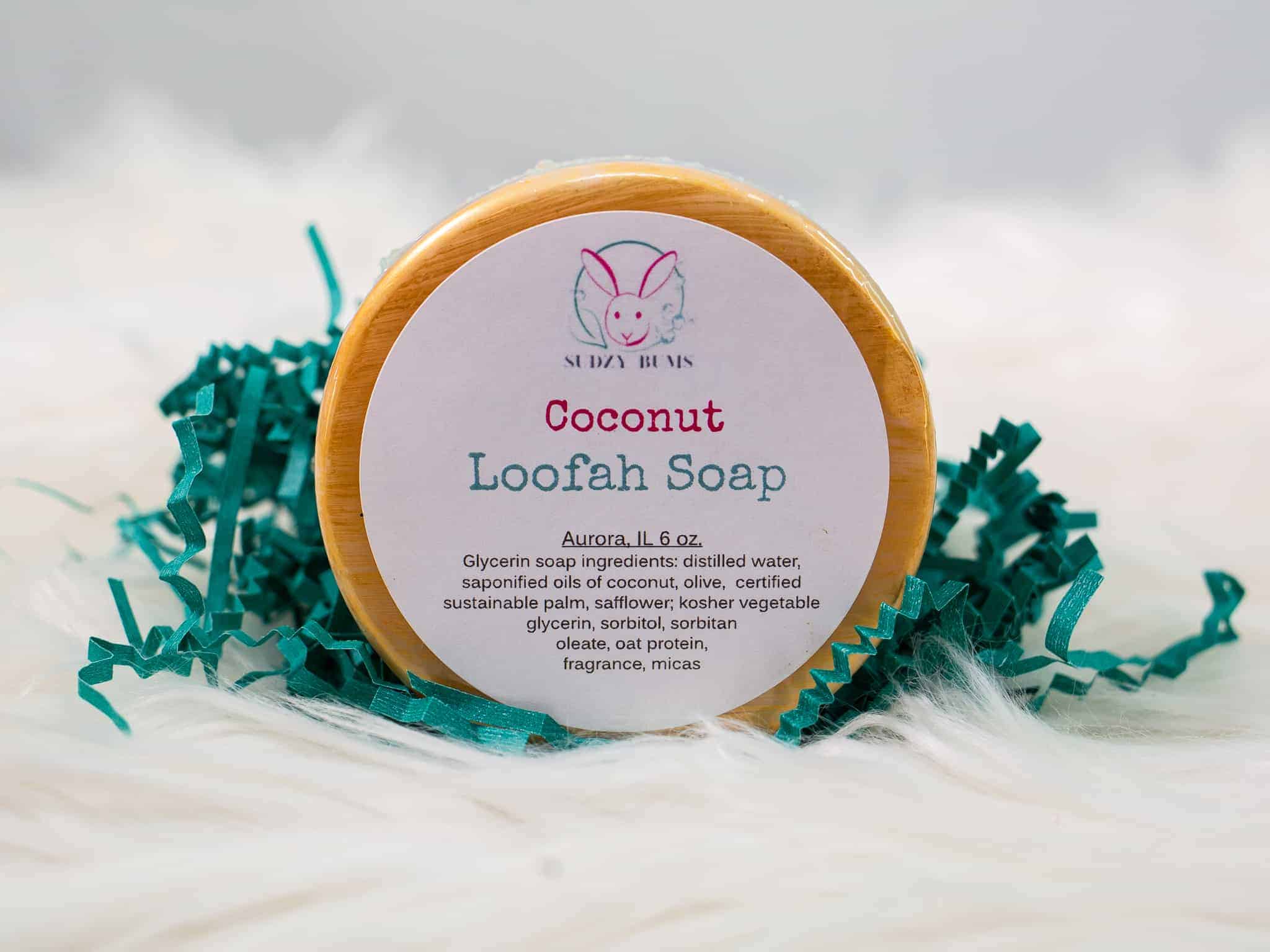 This Coconut Loofah soap is made with love by Sudzy Bums! Shop more unique gift ideas today with Spots Initiatives, the best way to support creators.