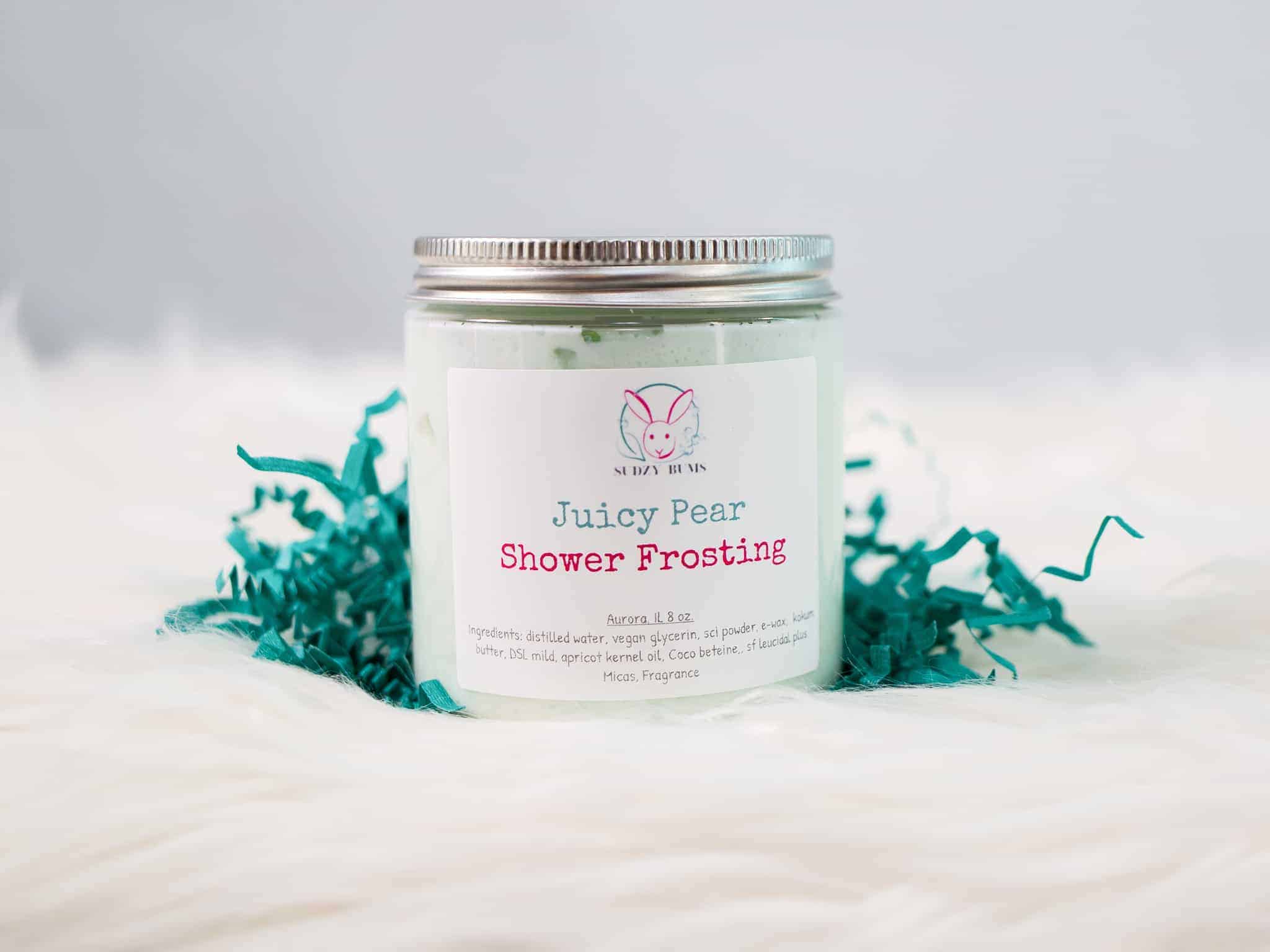 This Juicy Pear Vegan Shower Frosting is made with love by Sudzy Bums! Shop more unique gift ideas today with Spots Initiatives, the best way to support creators.
