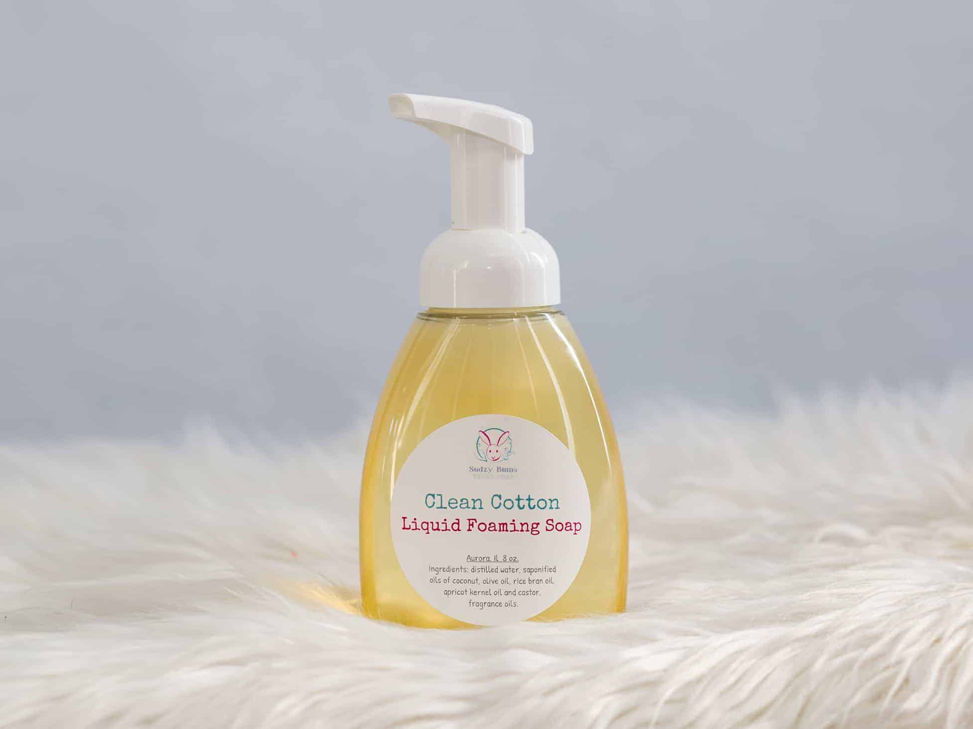 This Clean Cotton foaming hand soap is made with love by Sudzy Bums! Shop more unique gift ideas today with Spots Initiatives, the best way to support creators.