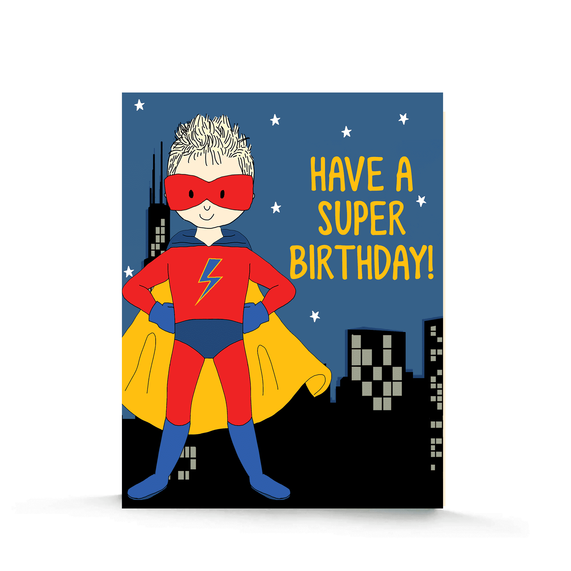 This Super Boy Birthday Card | Birthday Cards for Boys | Superhero Birthday Card | Superhero Birthday | Boy with a Cape is made with love by Stacey M Design! Shop more unique gift ideas today with Spots Initiatives, the best way to support creators.