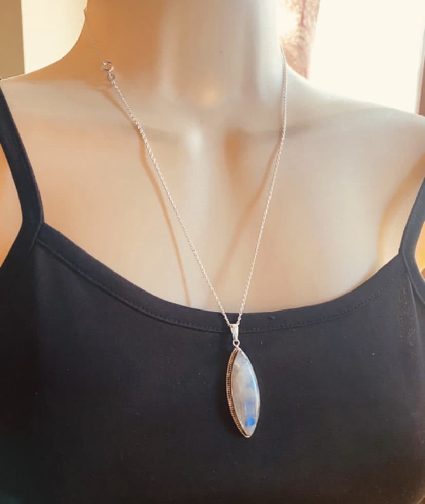 This Moonstone eye pendant necklace sterling silver by Earth Karma is made with love by EARTH KARMA! Shop more unique gift ideas today with Spots Initiatives, the best way to support creators.