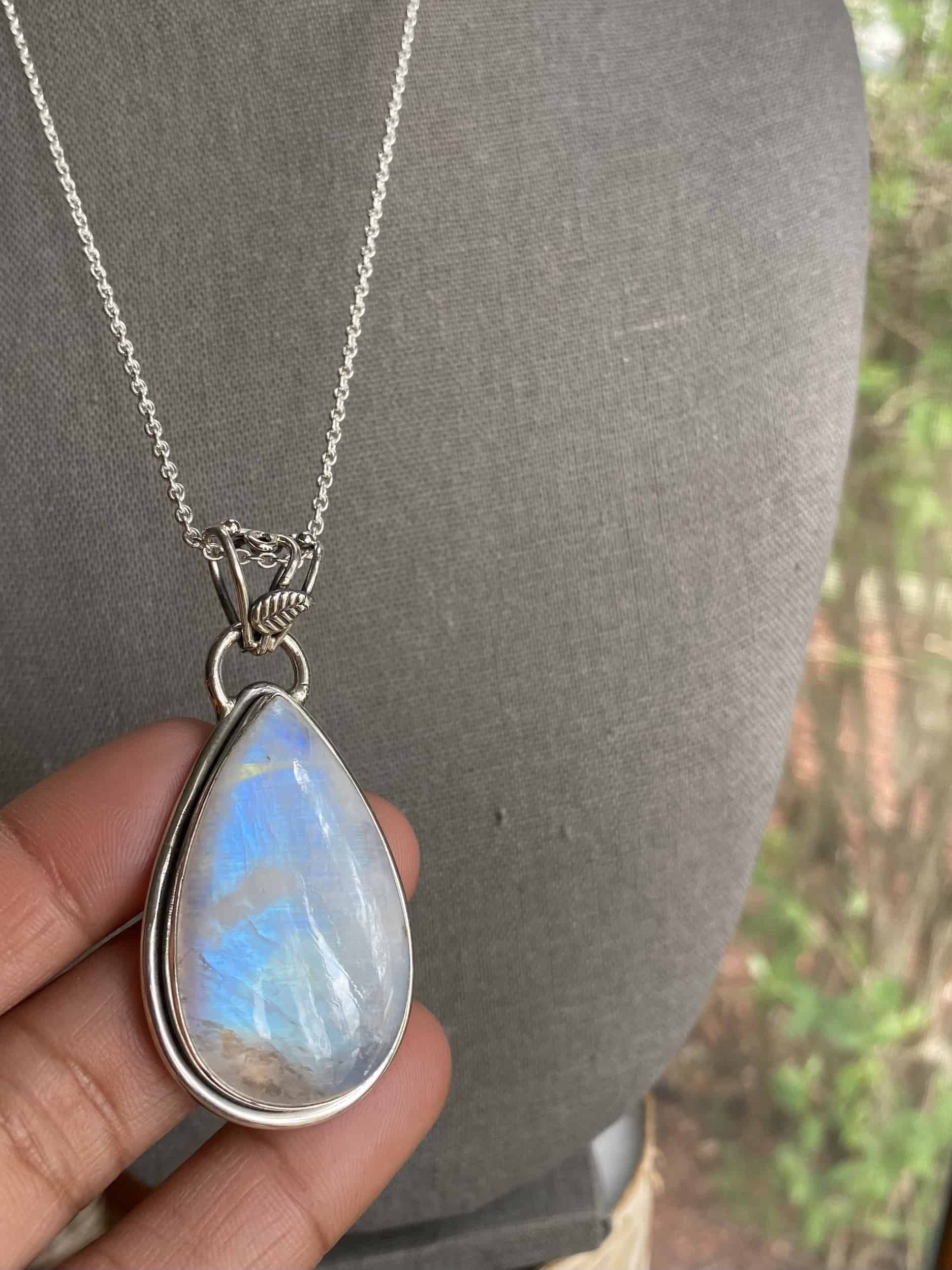This Moon glory - Moonstone long teardrop necklace sterling silver by Earth Karma is made with love by EARTH KARMA! Shop more unique gift ideas today with Spots Initiatives, the best way to support creators.