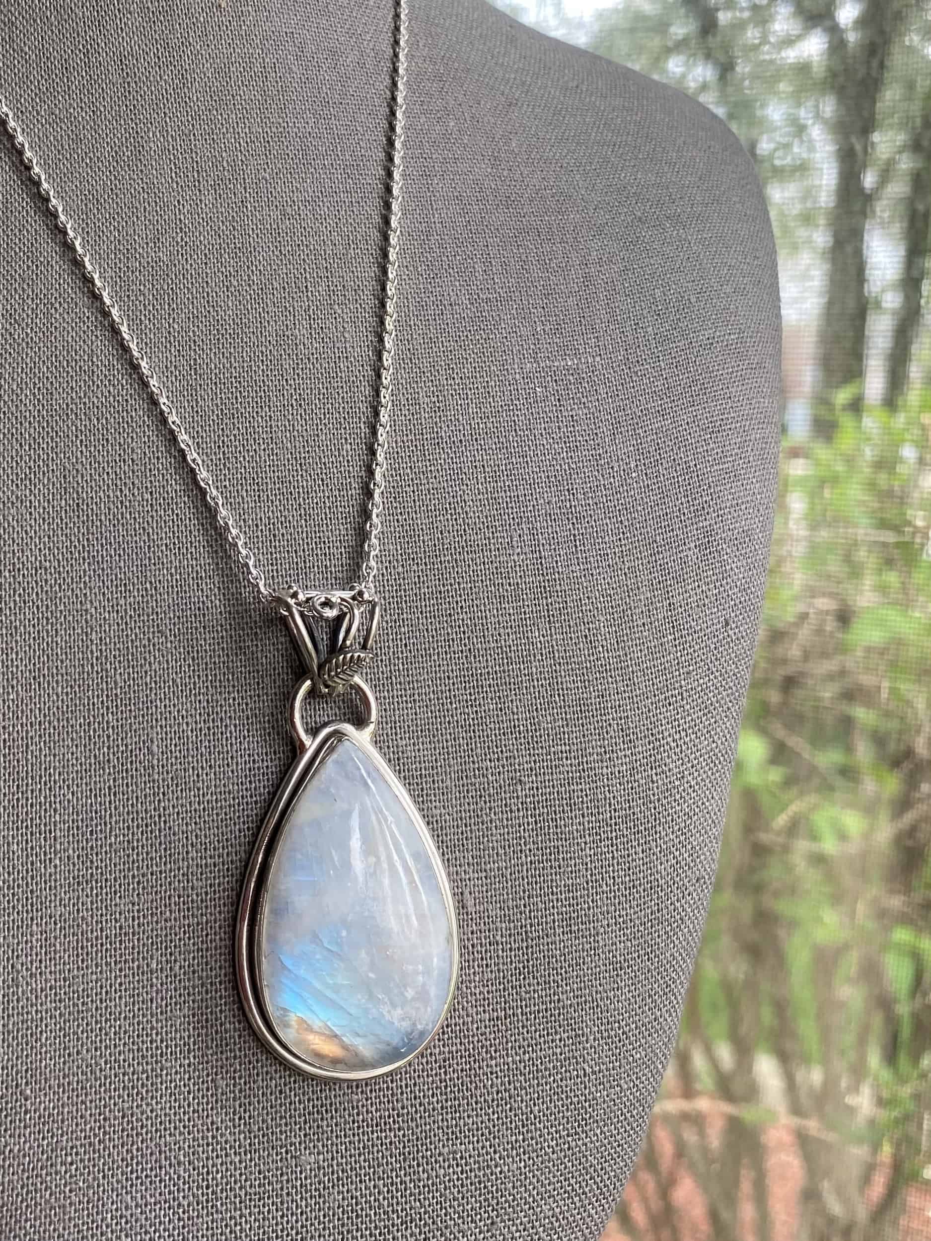 This Moon glory - Moonstone long teardrop necklace sterling silver by Earth Karma is made with love by EARTH KARMA! Shop more unique gift ideas today with Spots Initiatives, the best way to support creators.