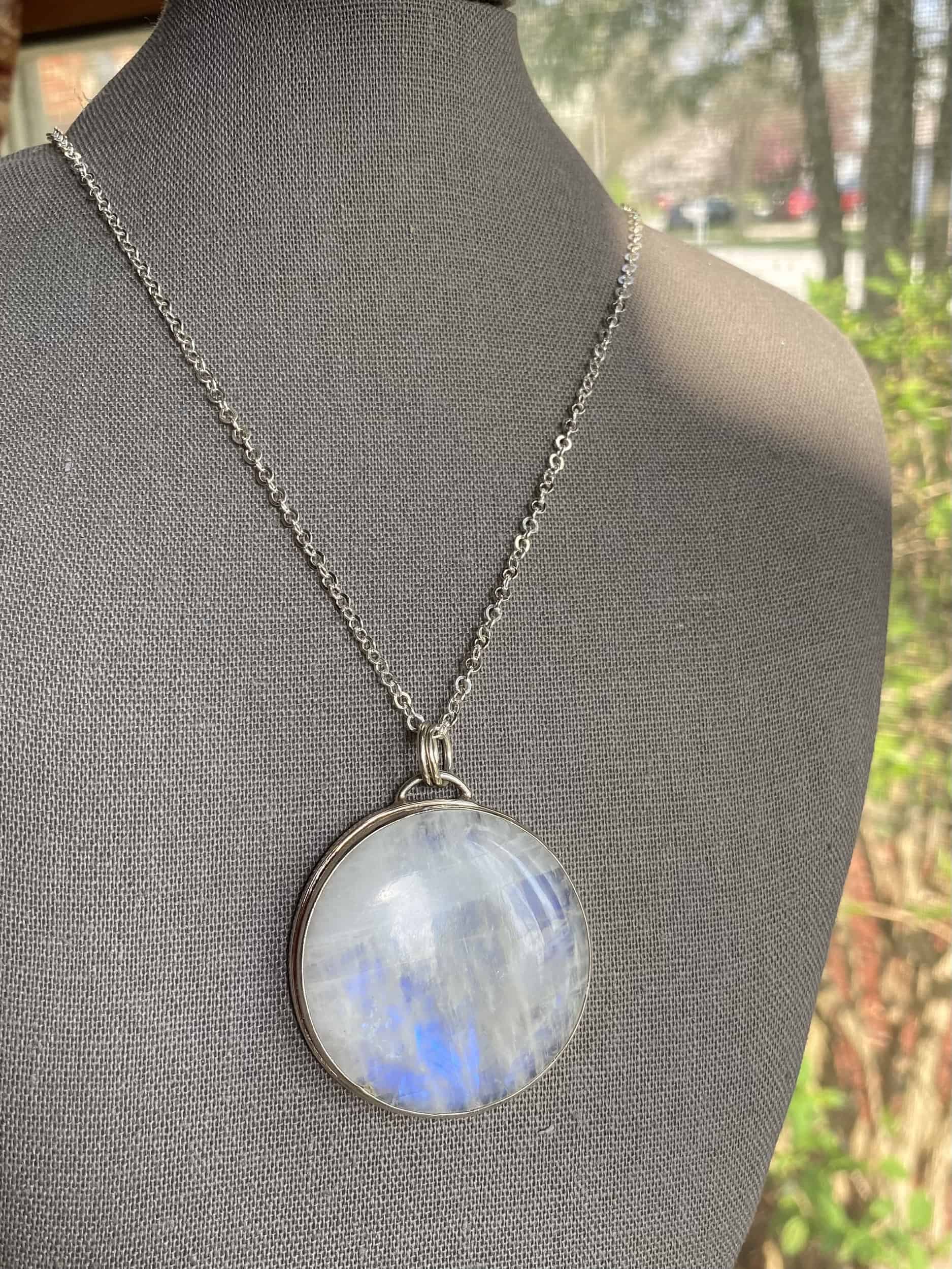 This Super Moon - Round Moonstone Moon necklace sterling silver by Earth Karma is made with love by EARTH KARMA! Shop more unique gift ideas today with Spots Initiatives, the best way to support creators.