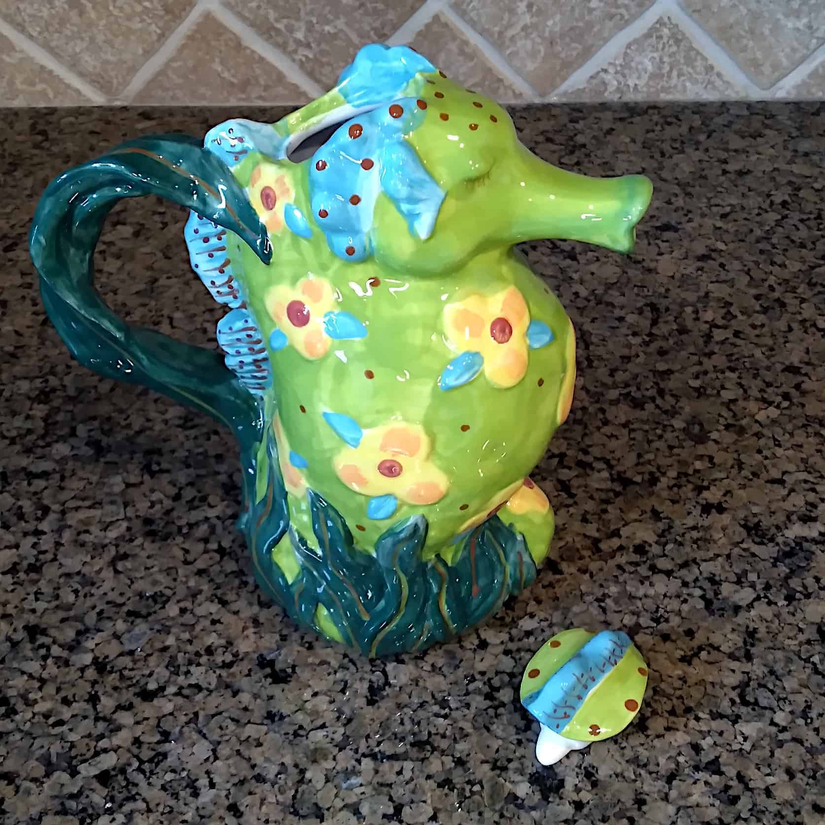 This Seahorse Teapot Decorative Kitchen Sea Life Decor Blue Sky by Diane is made with love by Premier Homegoods! Shop more unique gift ideas today with Spots Initiatives, the best way to support creators.