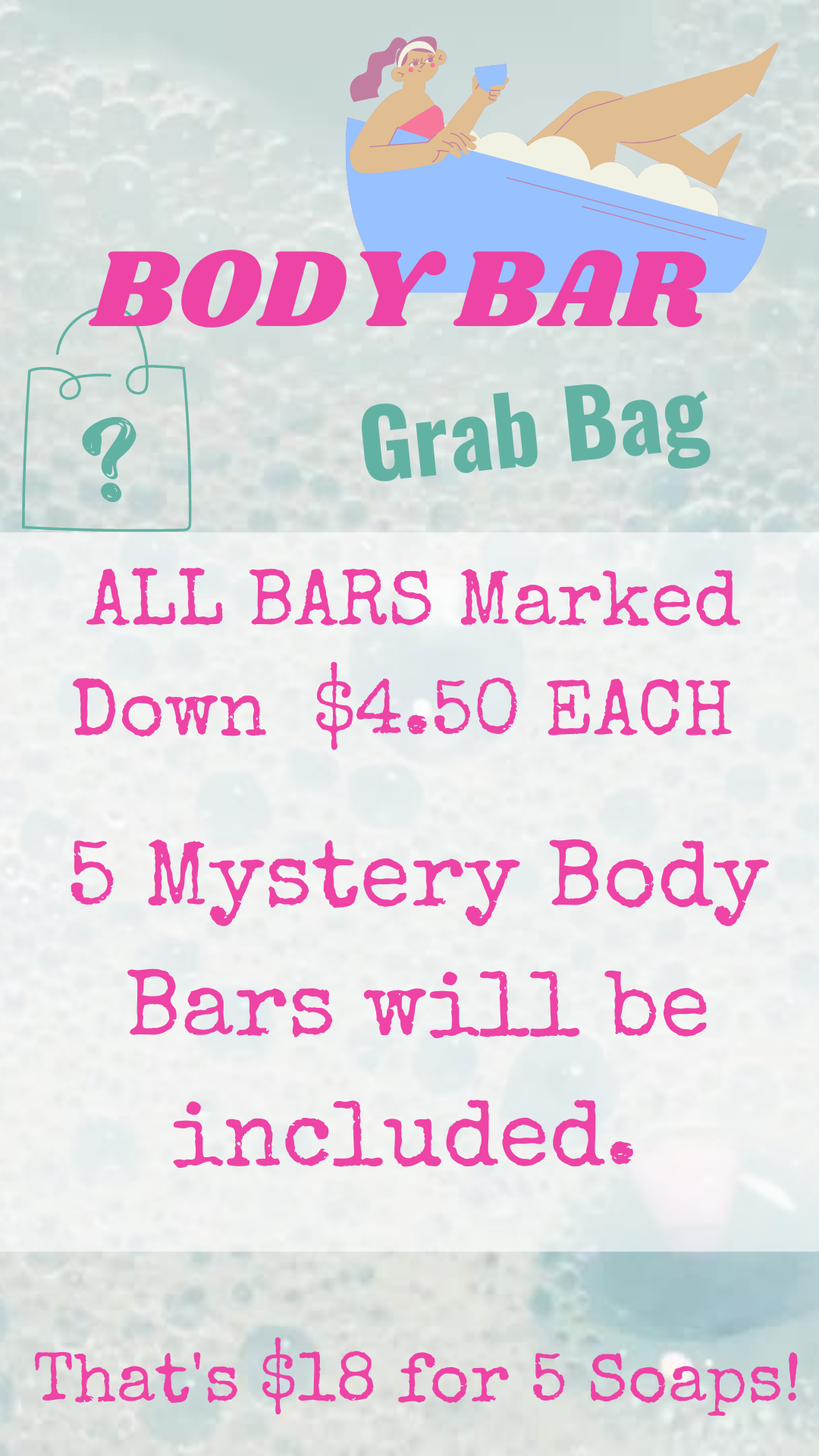This Mystery Body Bar Grab Bag Sale! is made with love by Sudzy Bums! Shop more unique gift ideas today with Spots Initiatives, the best way to support creators.