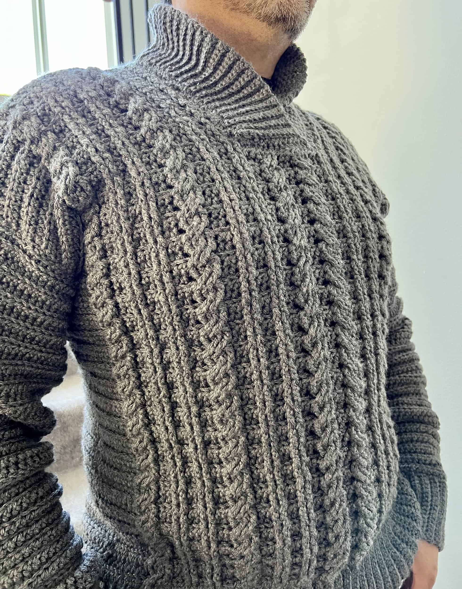 This Men’s Gray Cabled Sweater - L is made with love by Classy Crafty Wife! Shop more unique gift ideas today with Spots Initiatives, the best way to support creators.