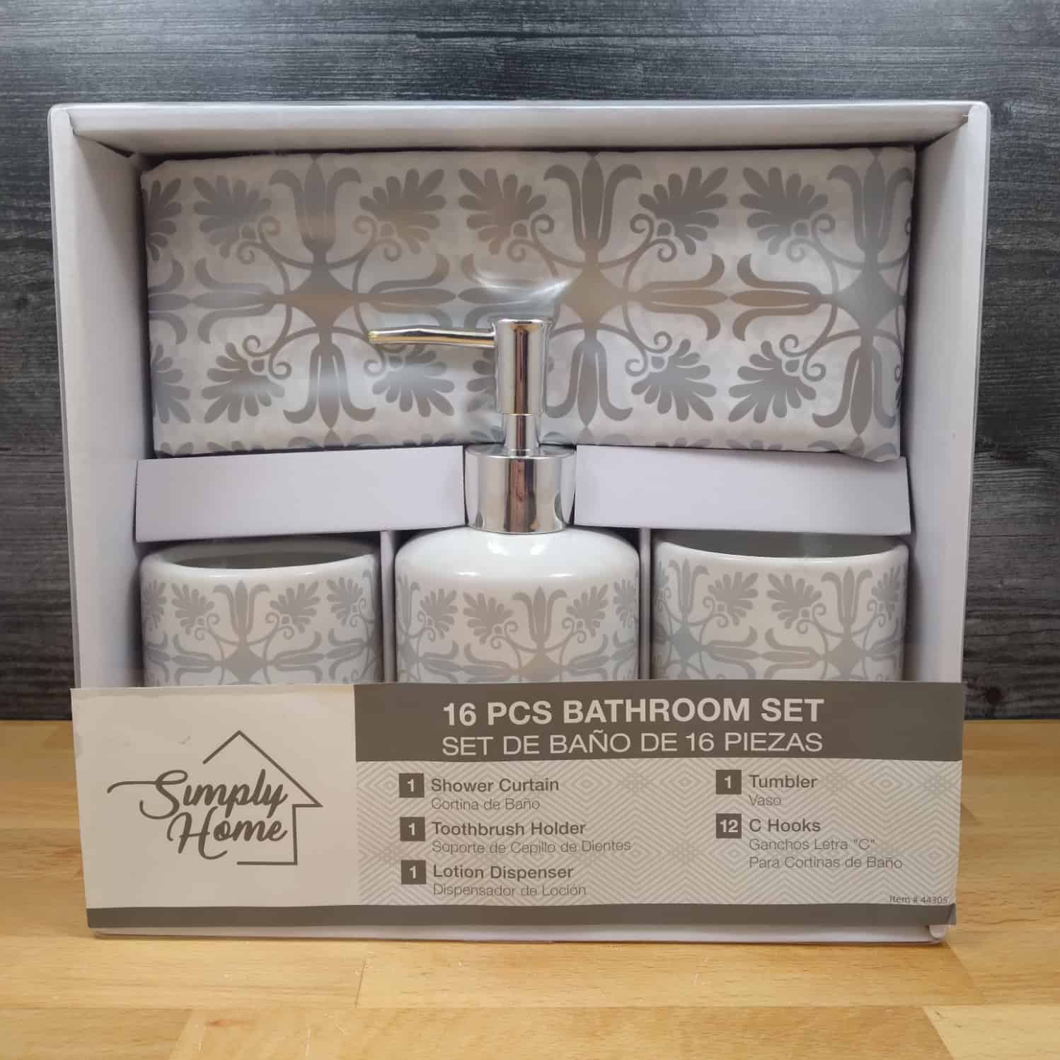 This Bathroom Set in White and Gray Toothbrush Holder Soap Dispenser Shower Curtain is made with love by Premier Homegoods! Shop more unique gift ideas today with Spots Initiatives, the best way to support creators.