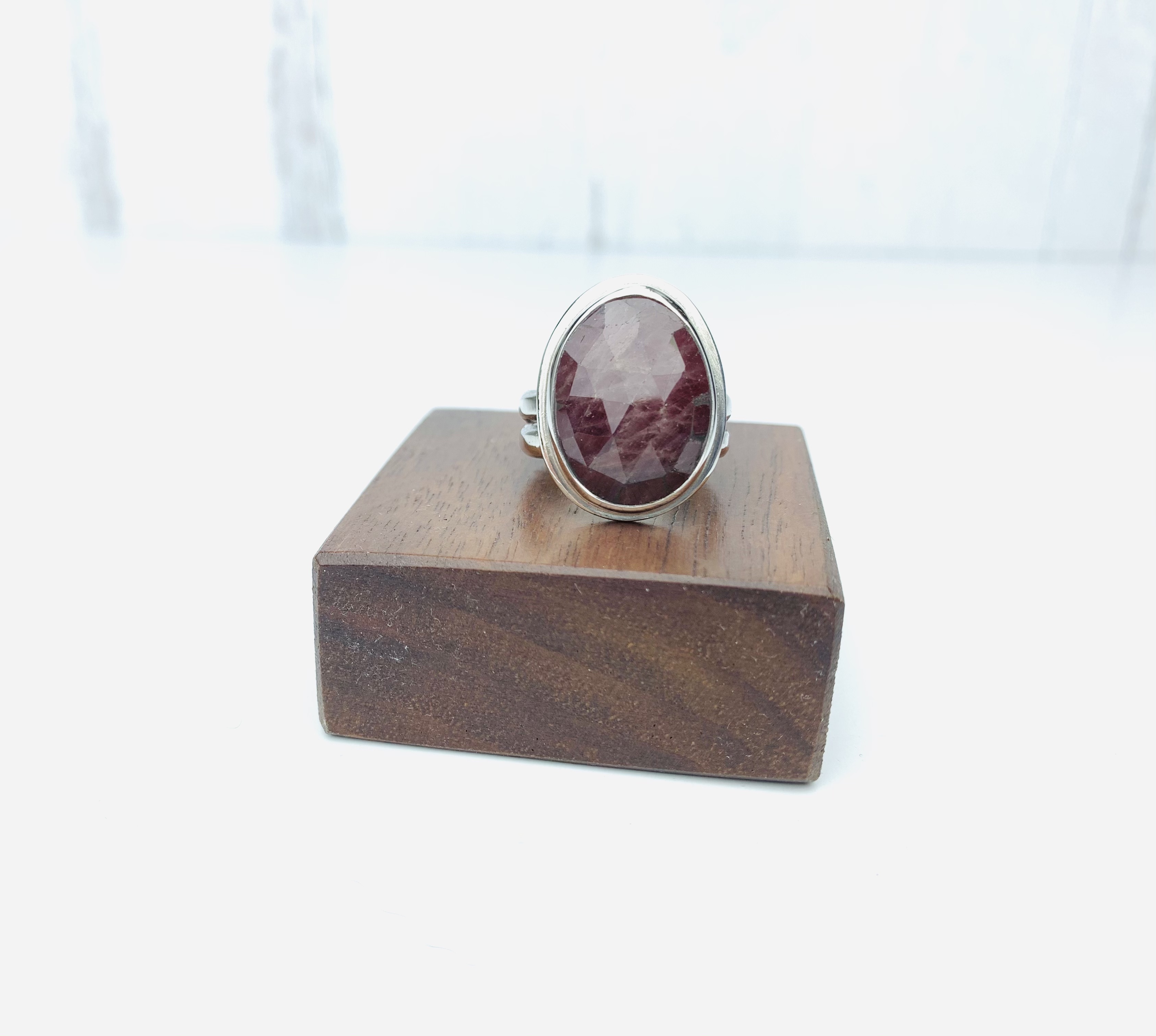 This Leah - Sapphire Ring (size 7.25) is made with love by Juli Prizant Designs! Shop more unique gift ideas today with Spots Initiatives, the best way to support creators.