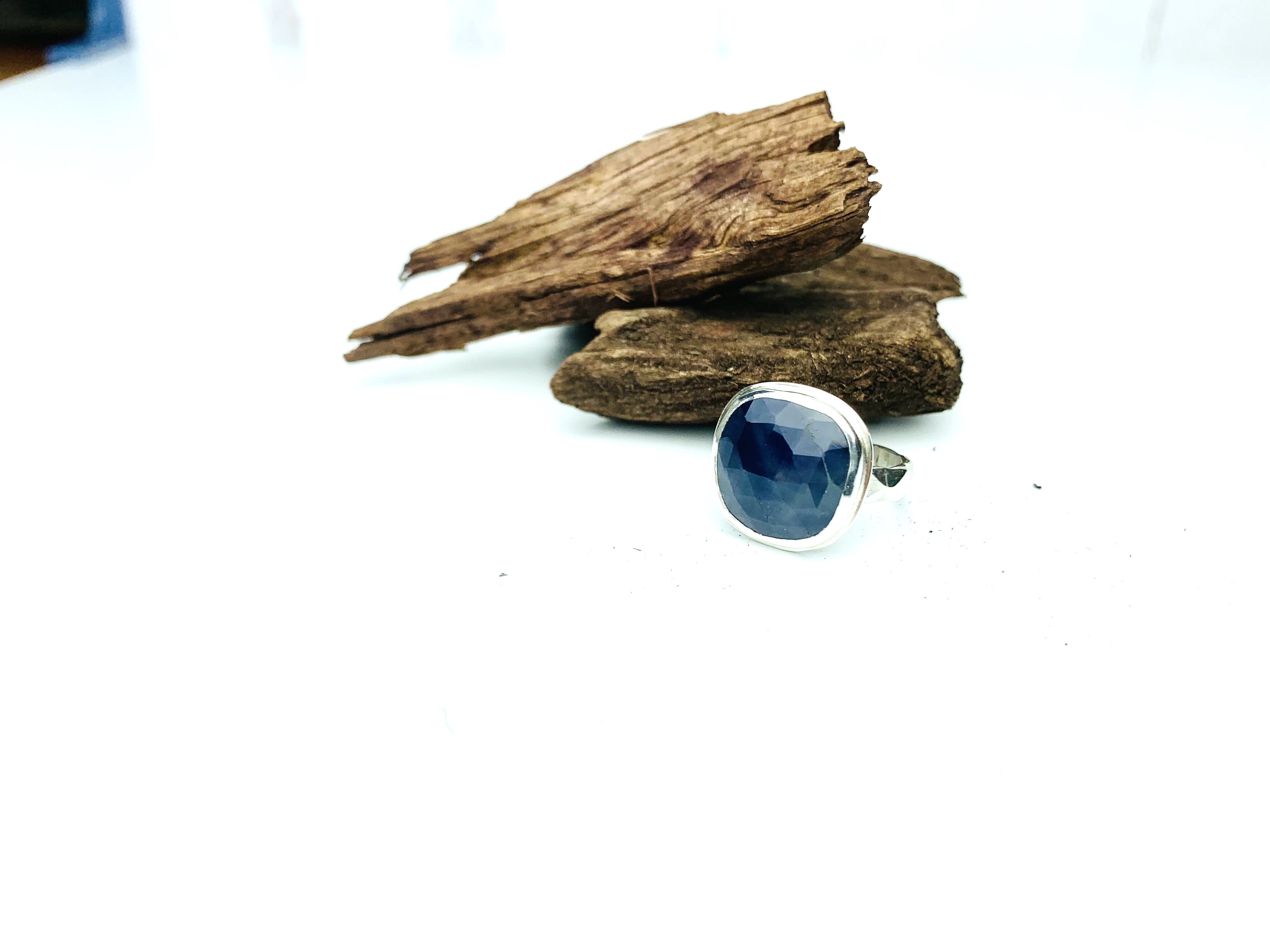 This Midge - Blue Sapphire Ring - (size 6) is made with love by Juli Prizant Designs! Shop more unique gift ideas today with Spots Initiatives, the best way to support creators.