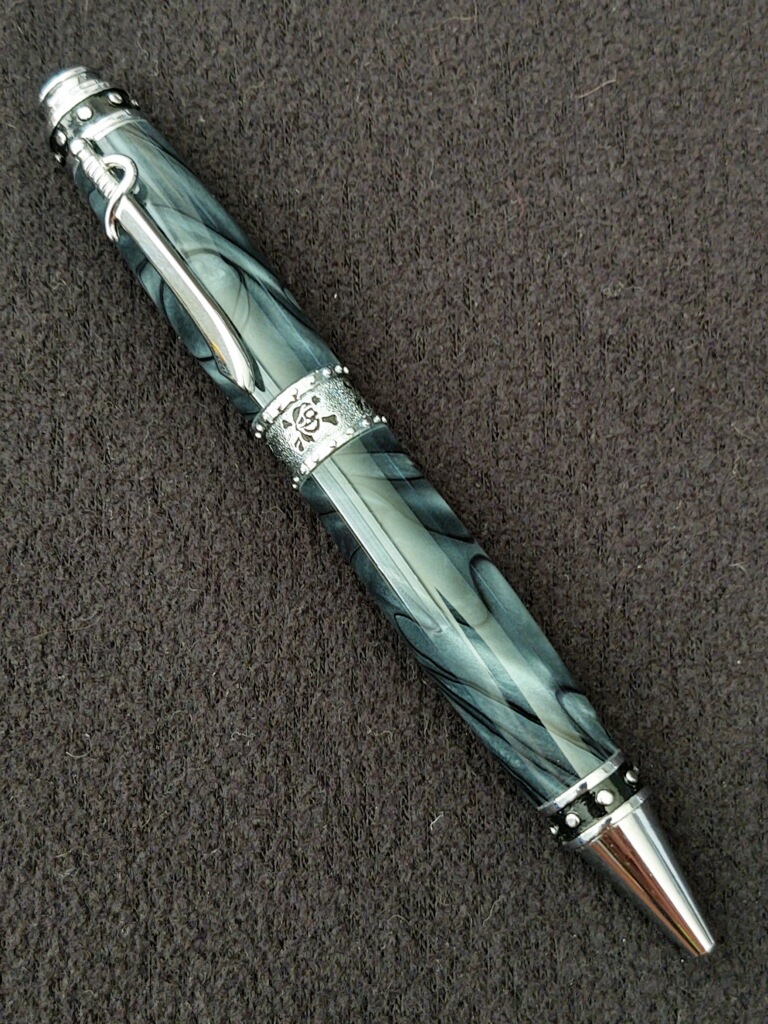 This Black & Silver Acrylic Pirate Pen is made with love by Blackbear Designs! Shop more unique gift ideas today with Spots Initiatives, the best way to support creators.