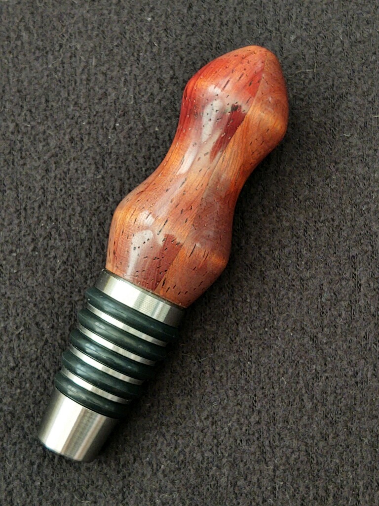 This Walnut Stainless Steel Whiskey Bottle Stopper is made with love by Blackbear Designs! Shop more unique gift ideas today with Spots Initiatives, the best way to support creators.