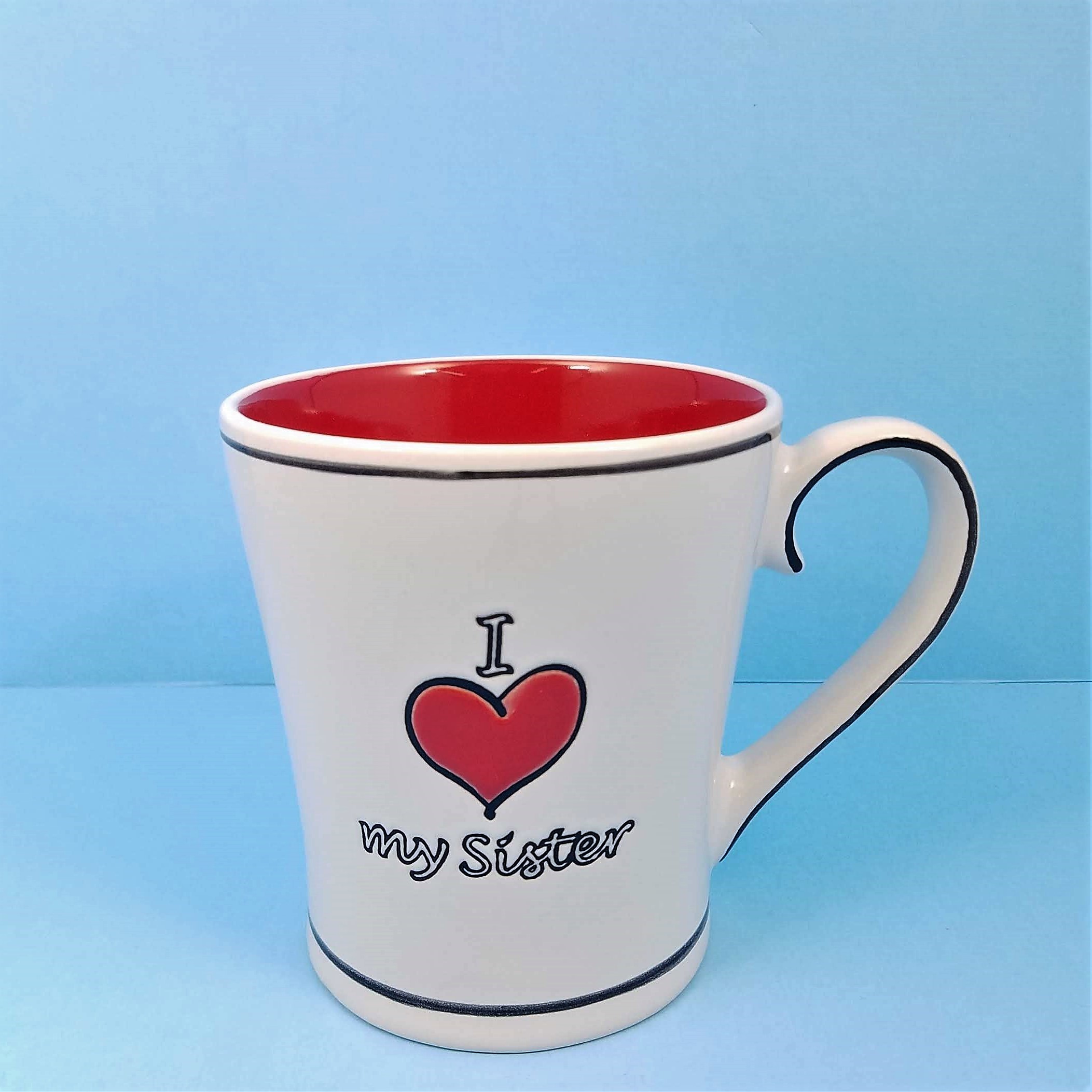 This I Heart My Sister Coffee Cup Mug or Pen Holder Red 17oz by Blue Sky Spectrum is made with love by Premier Homegoods! Shop more unique gift ideas today with Spots Initiatives, the best way to support creators.