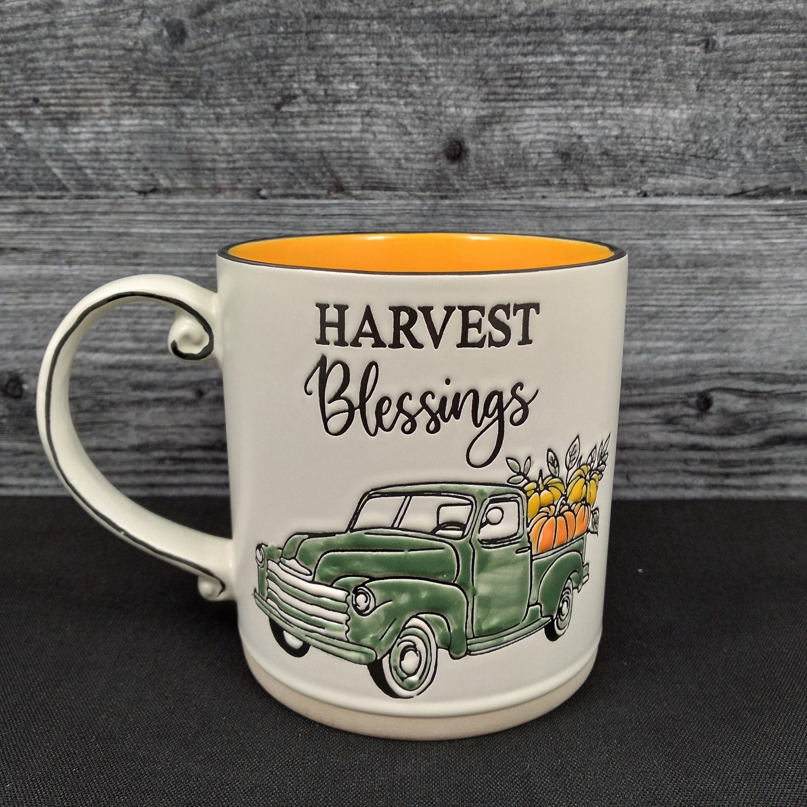 This Pumpkin Harvest Truck Coffee Mug Fall Autumn Beverage Tea Cup 21oz 621ml is made with love by Premier Homegoods! Shop more unique gift ideas today with Spots Initiatives, the best way to support creators.