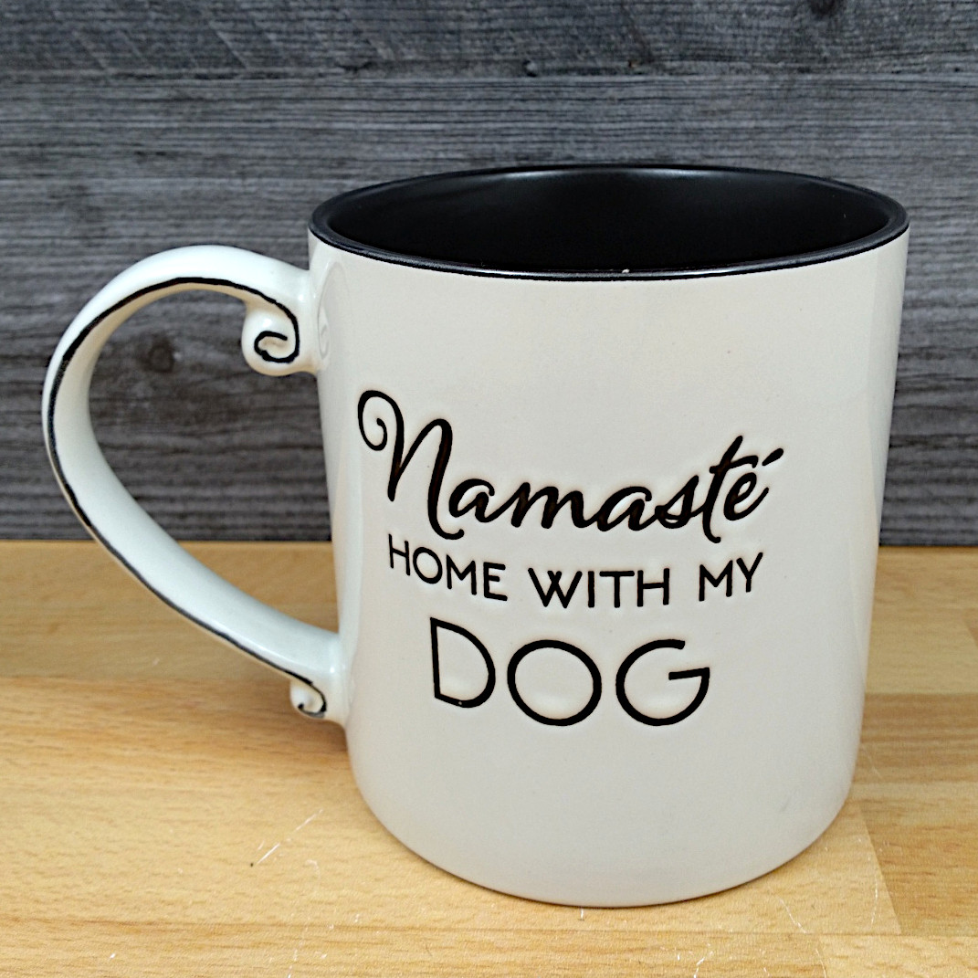 This Namaste Dog Coffee Mug Embossed Beverage Cup 21oz (621ml) by Blue Sky is made with love by Premier Homegoods! Shop more unique gift ideas today with Spots Initiatives, the best way to support creators.