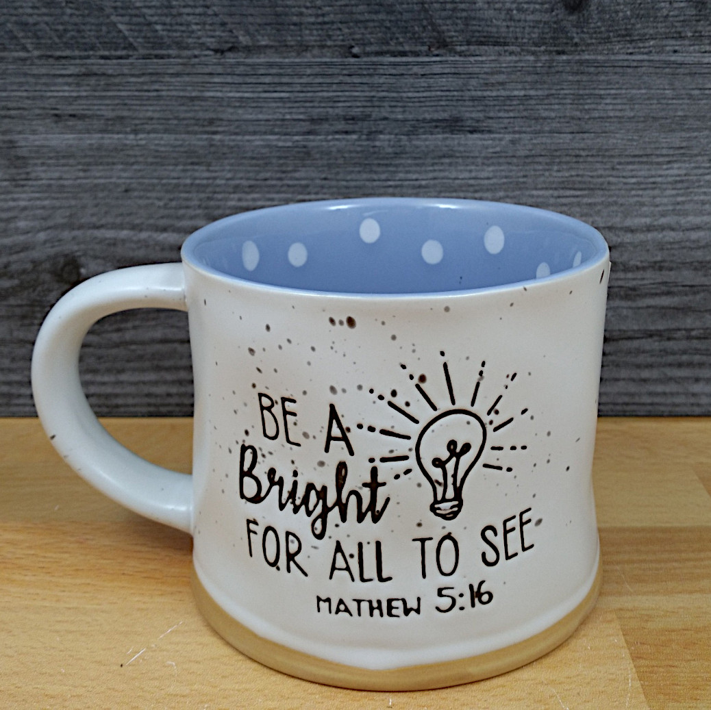 This Religious Mathew Saying Coffee Mug 16oz (473ml) Embossed Tea Cup by Blue Sky is made with love by Premier Homegoods! Shop more unique gift ideas today with Spots Initiatives, the best way to support creators.