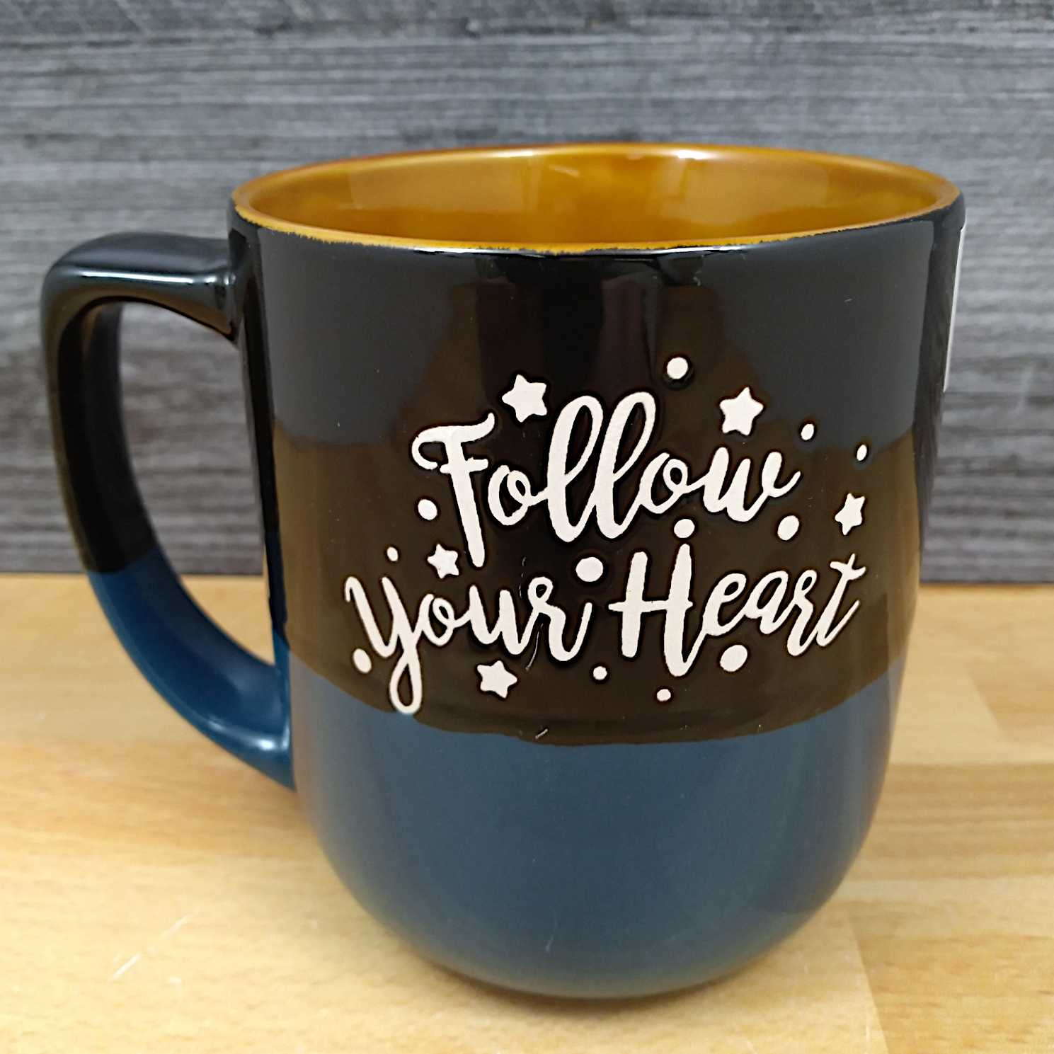 This Follow Your Heart Saying Coffee Mug 16oz 473ml Embossed Tea Cup by Blue Sky is made with love by Premier Homegoods! Shop more unique gift ideas today with Spots Initiatives, the best way to support creators.