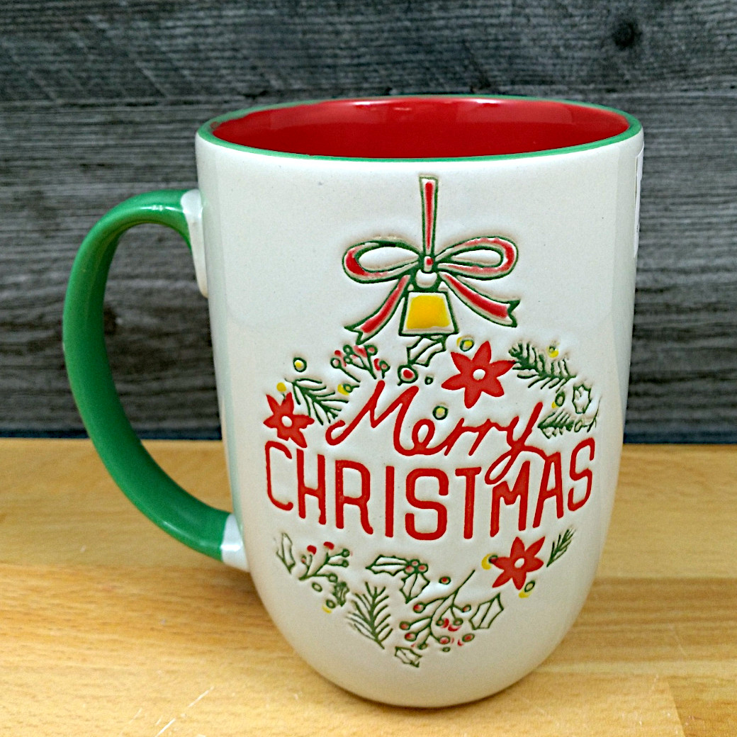 This Merry Christmas Coffee Mug Red Green 16oz 473ml Embossed Holiday Cup Blue Sky is made with love by Premier Homegoods! Shop more unique gift ideas today with Spots Initiatives, the best way to support creators.