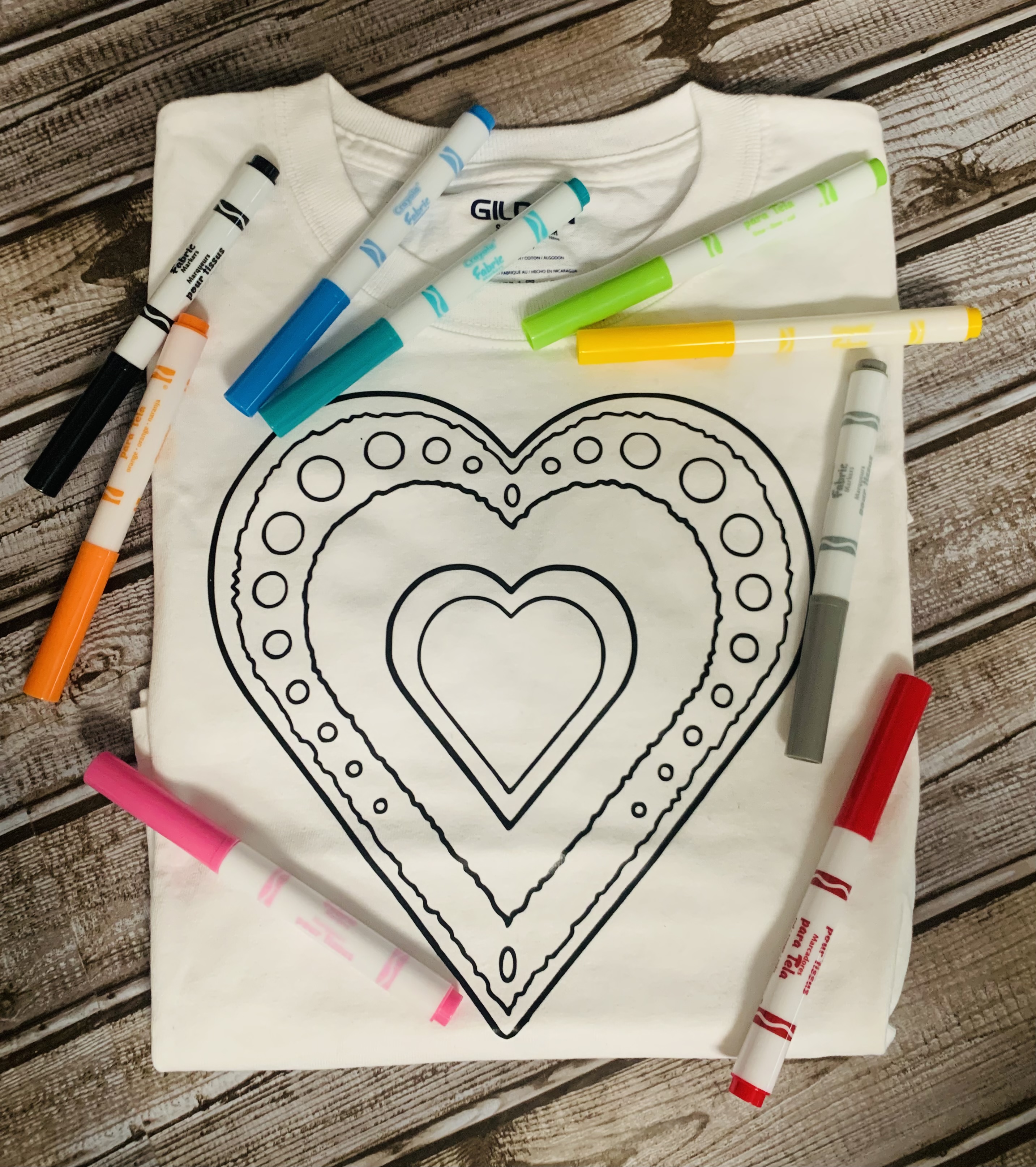 This Kids Valentines Shirts To Color w/ Fabric or Washable Markers is made with love by Coffee & Crafts Personalized! Shop more unique gift ideas today with Spots Initiatives, the best way to support creators.