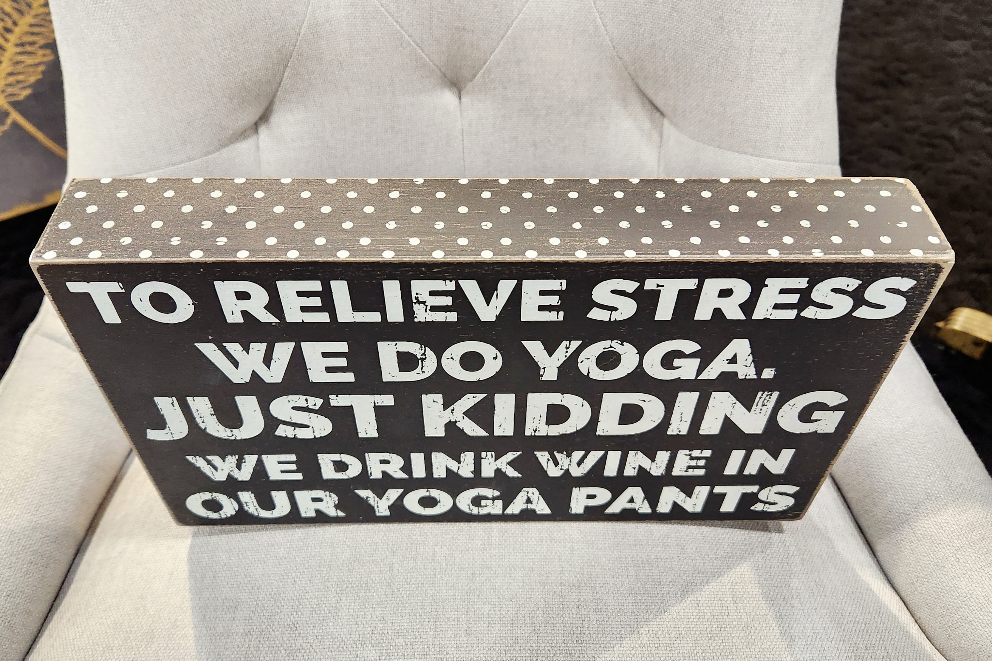 This Yoga Shelf Sign is made with love by Perfectly Imperfect Home Boutique! Shop more unique gift ideas today with Spots Initiatives, the best way to support creators.