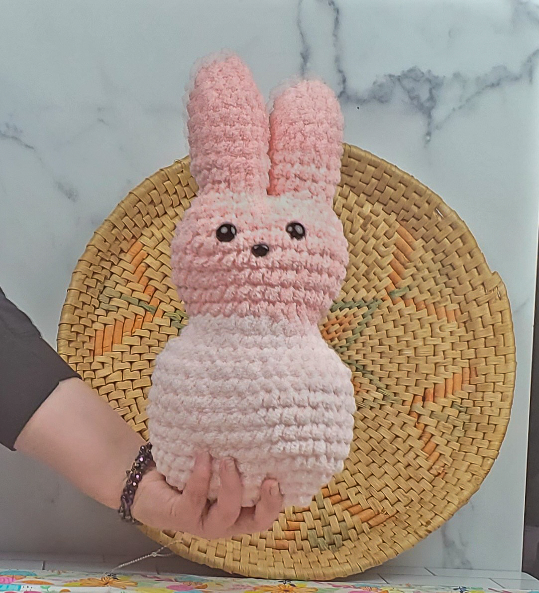 This Crochet Marshmello Bunny is made with love by 3ChickswithSticks! Shop more unique gift ideas today with Spots Initiatives, the best way to support creators.