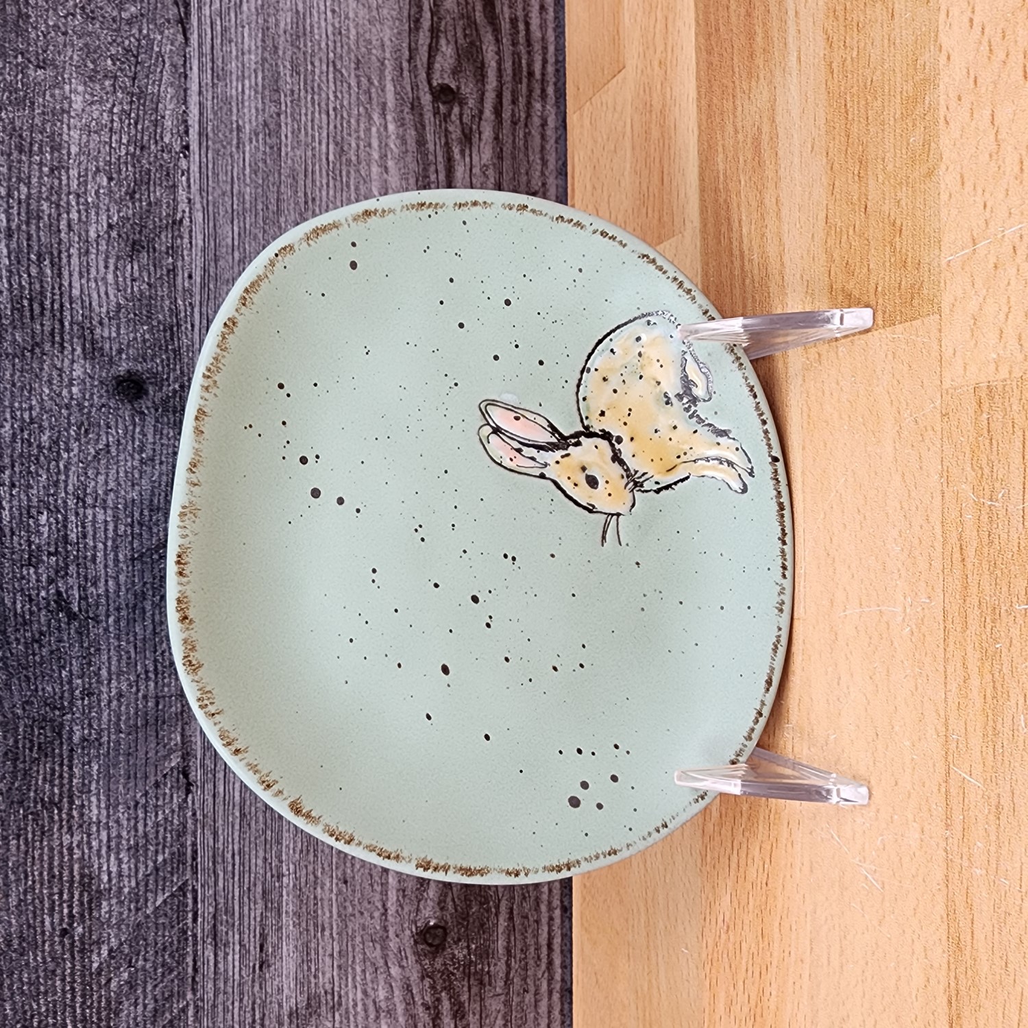 This Easter Bunny Embossed Set of Plate 4 Aqua Color 5" (13cm) by Blue Sky Clayworks is made with love by Premier Homegoods! Shop more unique gift ideas today with Spots Initiatives, the best way to support creators.