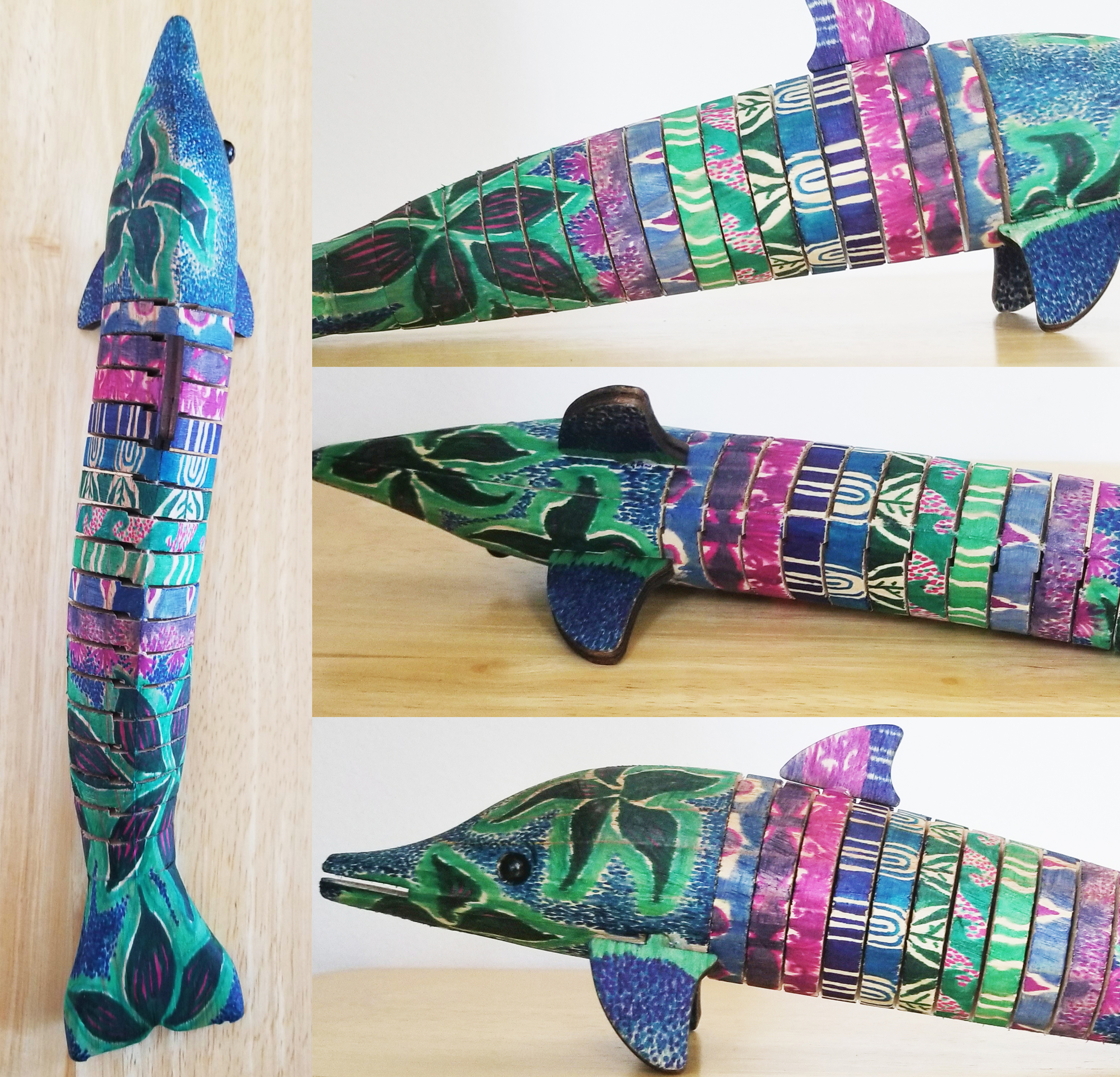 This Colorful Hand Painted Wooden Dolphin - One of a kind - Reticulated is made with love by The Creative Soul Sisters! Shop more unique gift ideas today with Spots Initiatives, the best way to support creators.