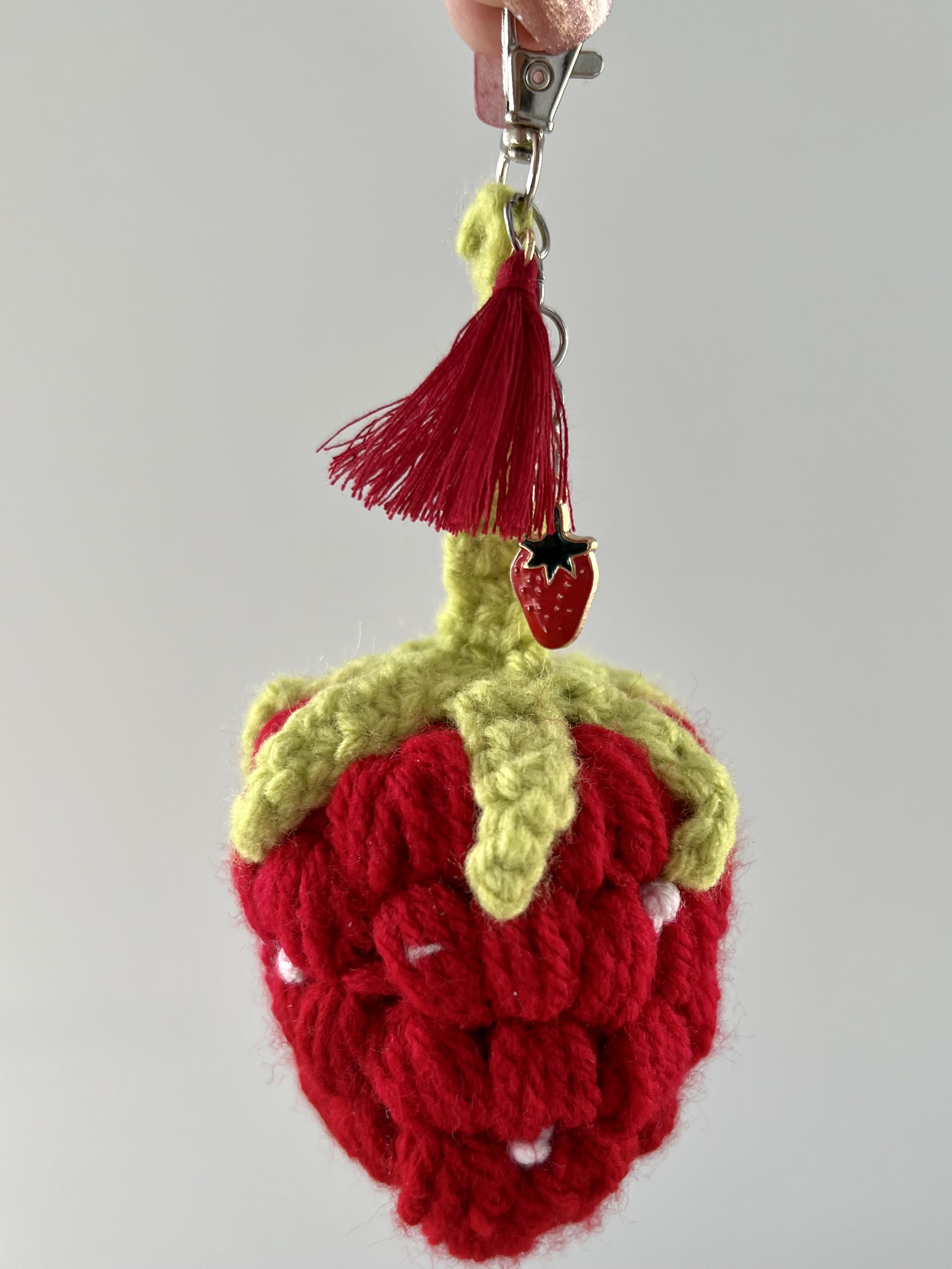 This Strawberry Keychain / Bag Decor is made with love by Classy Crafty Wife! Shop more unique gift ideas today with Spots Initiatives, the best way to support creators.