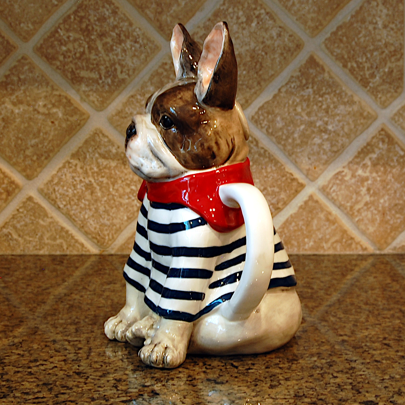 This Frenchie French Bulldog Teapot Decorative Home Décor Blue Sky Clayworks is made with love by Premier Homegoods! Shop more unique gift ideas today with Spots Initiatives, the best way to support creators.