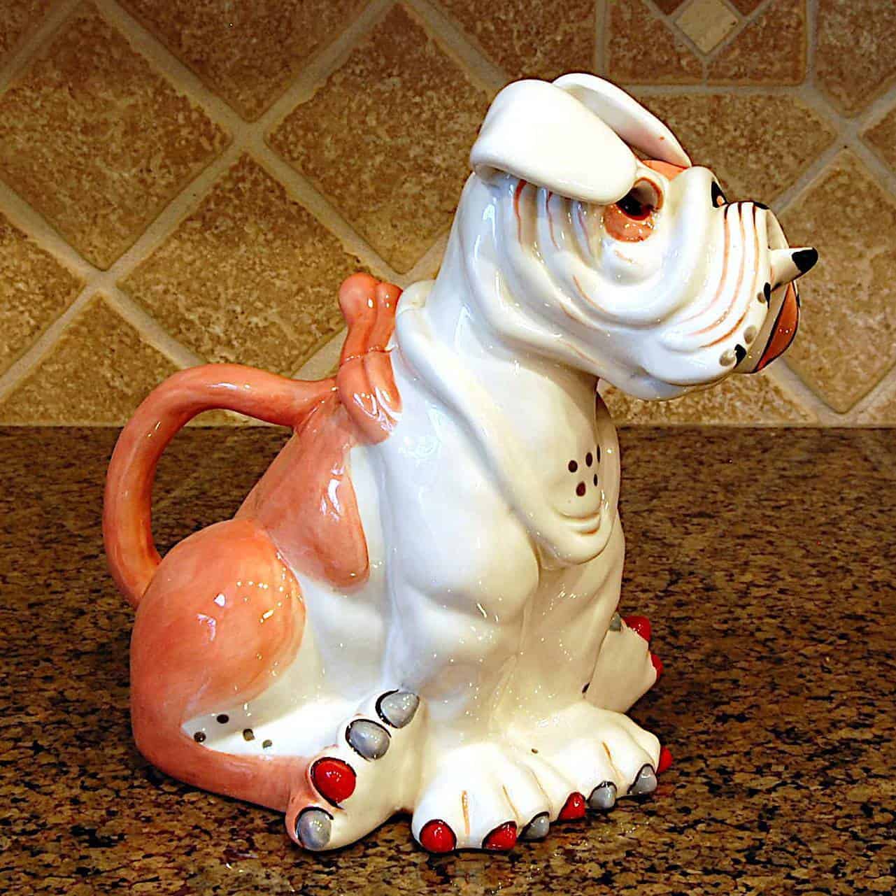 This Sweet Pea Bull Dog Teapot Collectible Decorative Home Décor Blue Sky Clayworks is made with love by Premier Homegoods! Shop more unique gift ideas today with Spots Initiatives, the best way to support creators.
