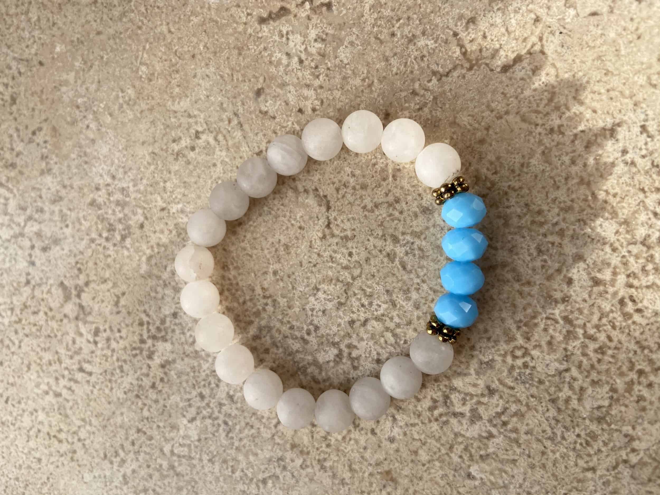 This Glass Stretchy and Turquoise Bracelet is made with love by Adelu Jewelry! Shop more unique gift ideas today with Spots Initiatives, the best way to support creators.