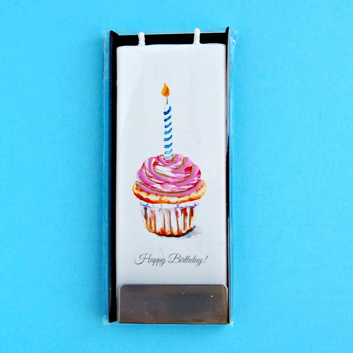 This Happy Birthday Cupcake Flatyz Handmade Twin Wick Unscented Thin Flat Candle is made with love by Premier Homegoods! Shop more unique gift ideas today with Spots Initiatives, the best way to support creators.