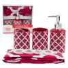 This Raspberry Red Bathroom Set Toothbrush Holder Soap Dispenser Shower Curtain is made with love by Premier Homegoods! Shop more unique gift ideas today with Spots Initiatives, the best way to support creators.