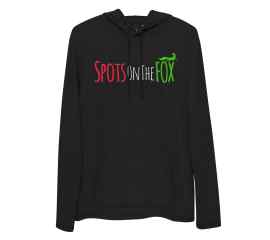 This Semi-Reverse SOTF Logo Lightweight Hoodie in Black is made with love by Spots On The FOX! Shop more unique gift ideas today with Spots Initiatives, the best way to support creators.