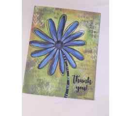 This "Blue Daisy"  Thank You Note Card & Envelope, blank inside is made with love by Studio Patty D! Shop more unique gift ideas today with Spots Initiatives, the best way to support creators.