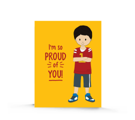 This Proud of You Congratulations Card for Boy is made with love by Stacey M Design! Shop more unique gift ideas today with Spots Initiatives, the best way to support creators.