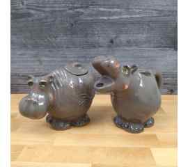 This Hippo Sugar Bowl and Creamer Set Decorative by Blue Sky is made with love by Premier Homegoods! Shop more unique gift ideas today with Spots Initiatives, the best way to support creators.