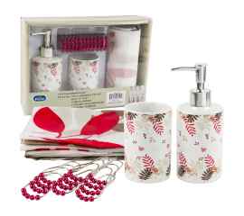 This Floral Bathroom Set Pink & Beige Soap Lotion Dispenser Shower Curtain is made with love by Premier Homegoods! Shop more unique gift ideas today with Spots Initiatives, the best way to support creators.