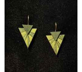 This Double Triangle Jewelry Art Earrings In Dark Green And Shades Of Metallic Green is made with love by Premier Homegoods! Shop more unique gift ideas today with Spots Initiatives, the best way to support creators.
