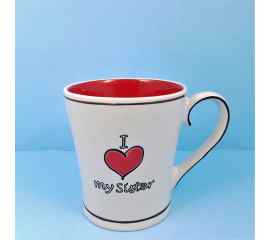 This I Heart My Sister Coffee Cup Mug or Pen Holder Red 17oz by Blue Sky Spectrum is made with love by Premier Homegoods! Shop more unique gift ideas today with Spots Initiatives, the best way to support creators.