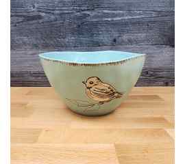 This Bird Embossed Fruit Vegetable Serving Bowl Aqua Color by Blue Sky 8" Diameter is made with love by Premier Homegoods! Shop more unique gift ideas today with Spots Initiatives, the best way to support creators.