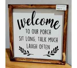 This Welcome To Our Porch Sign is made with love by Perfectly Imperfect Home Boutique! Shop more unique gift ideas today with Spots Initiatives, the best way to support creators.