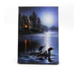 This Moon Lit Ducks On Water LED Light Up Lighted Canvas Wall or Tabletop Picture Art is made with love by Premier Homegoods! Shop more unique gift ideas today with Spots Initiatives, the best way to support creators.