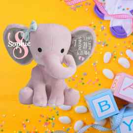 This Birth Stat Pink Elephant is made with love by Virtually Em Designs! Shop more unique gift ideas today with Spots Initiatives, the best way to support creators.