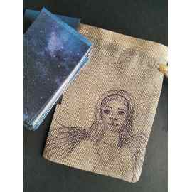 This Tarot & Oracle Card Burlap Bag - Moon Angel is made with love by Studio Patty D at Image Awards! Shop more unique gift ideas today with Spots Initiatives, the best way to support creators.