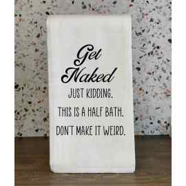This Get Naked, Just Kidding Don't Make It Weird Funny Bathroom Towel is made with love by Virtually Em Designs! Shop more unique gift ideas today with Spots Initiatives, the best way to support creators.