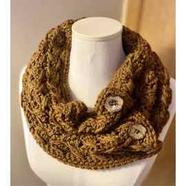 This Caramel Cozy Cowl is made with love by Classy Crafty Wife! Shop more unique gift ideas today with Spots Initiatives, the best way to support creators.