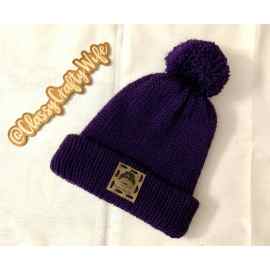 This Double Knitted Pom Hat - Purple is made with love by Classy Crafty Wife! Shop more unique gift ideas today with Spots Initiatives, the best way to support creators.